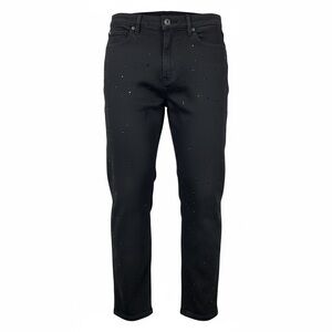 DG2 by Diane Gilman Midnight Black Straight Leg Jeans with Rhinestones